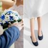 image:imageGreatonu Womens Ballet Flats Round Toe Slip on Lace ballerina Flat Comfortable Wedding Casual Dressy Floral Flats ShoesNavy Blue Lining