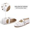 image:imageGreatonu Womens Ballet Flats Round Toe Slip on Lace ballerina Flat Comfortable Wedding Casual Dressy Floral Flats ShoesWhitepu